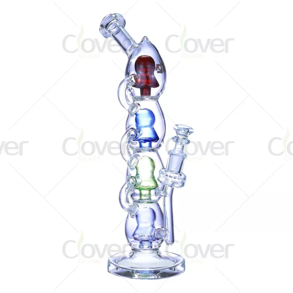 12.6-Inch Multi-Chamber Recycler Glass Bong with 14mm Female Joint | Durable 5mm Glass