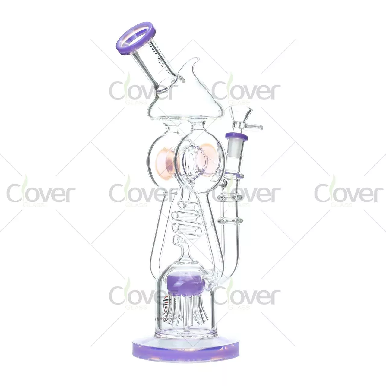 12.8″ Multi-Color UFO Recycler Bong with Matrix Perc – 5mm Thick Artistic Glass Water Pipe