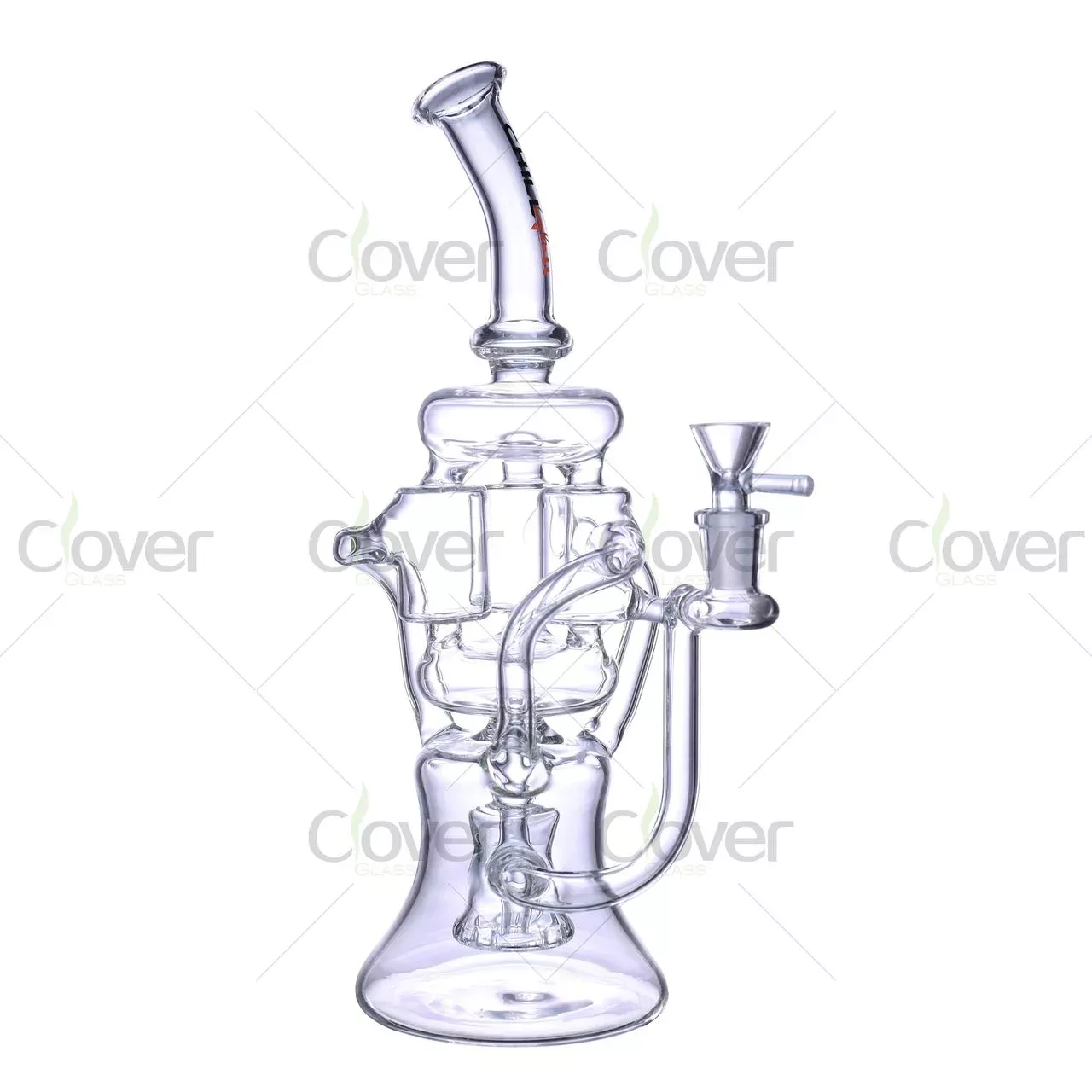 12.8″ Multi-Tube Recycler Bong with Showerhead Perc – 5mm Thick High-Flow Glass Water Pipe