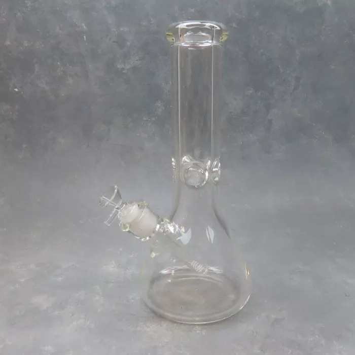12″ Clear Beaker Glass Water Pipe w/Ice Pinch & Diffused Downstem