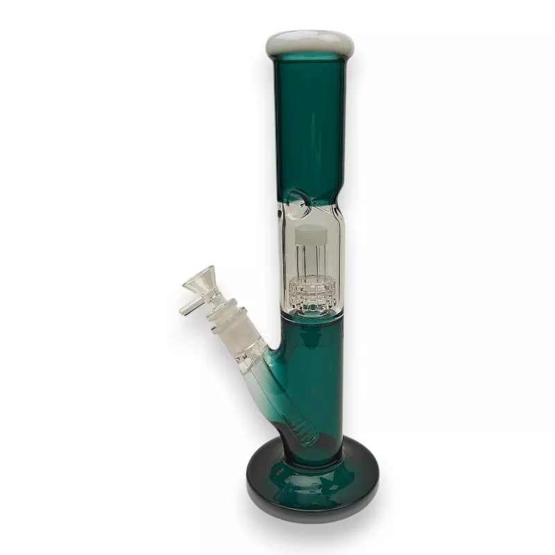 12″ Clear Chamber Matrix Dome Perc Colored Glass Water Pipe w/Diffused Downstem