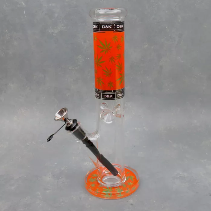 12″ D&K Straight Tube Glass Water Pipe w/Ice Catch