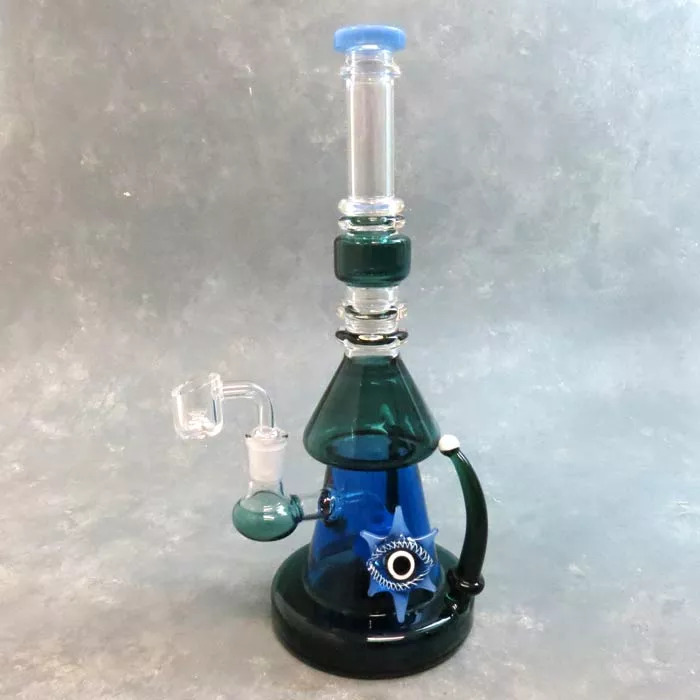 12″ ‘Eye Star’ Multi-Featured Glass Water Pipe w/Narrow Mouthpiece and Bucket