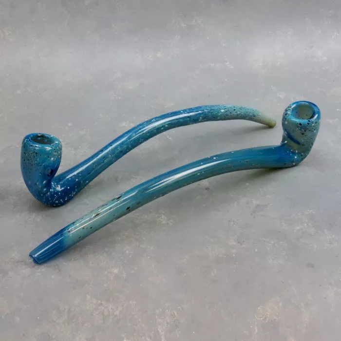12″ Fumed Blue Inside Out ‘Galaxy’ Wizard Sherlock Glass Hand Pipes w/Carb