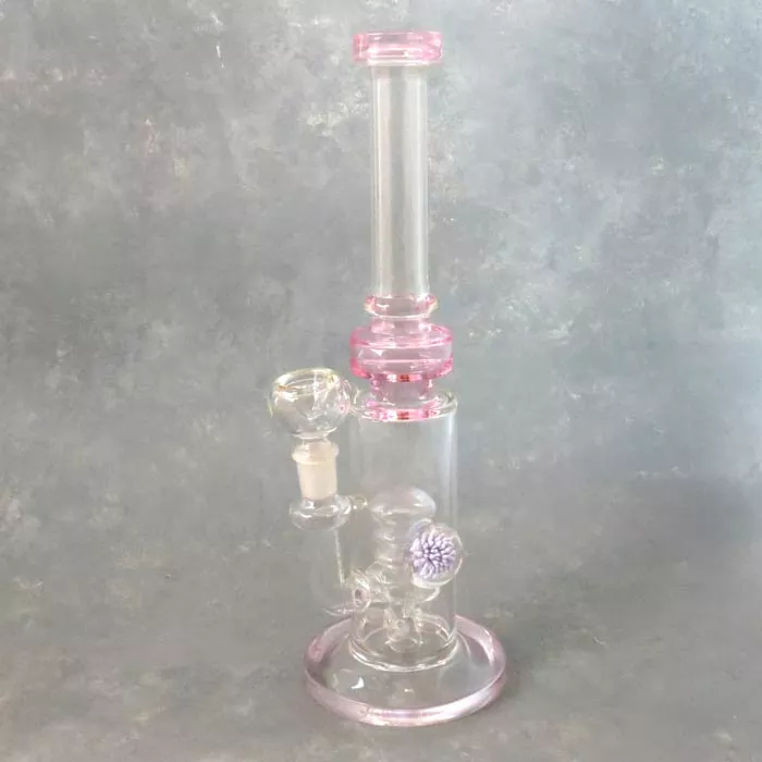 12″ Glass Water Pipe w/Perc, Implosion Flower and Narrow Mouthpiece