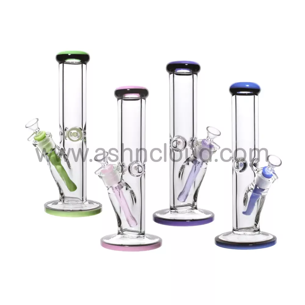 12 in - Clear Two-Tone Thick Straight Bong 9 mm