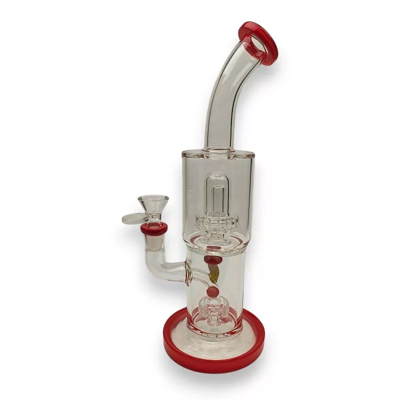 12″ Mushroom Showerhead to Wide Dome Perc Glass Water Pipe Rig