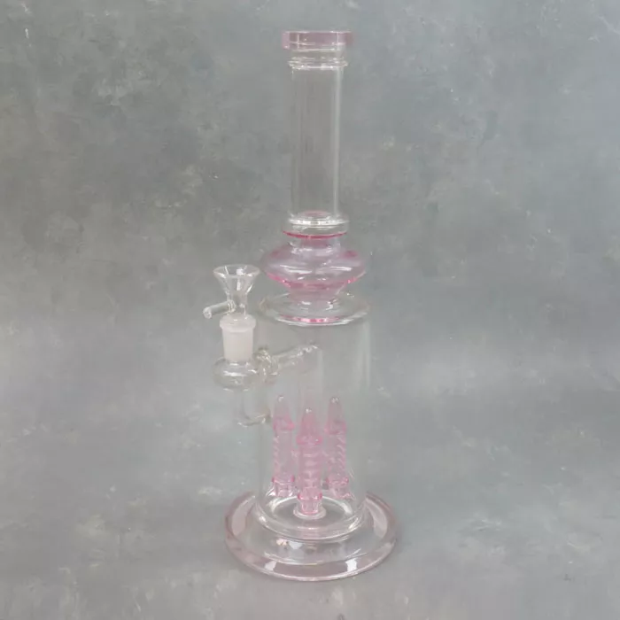 12″ Quad Inline Perc Glass Water Pipe/Rig w/Base