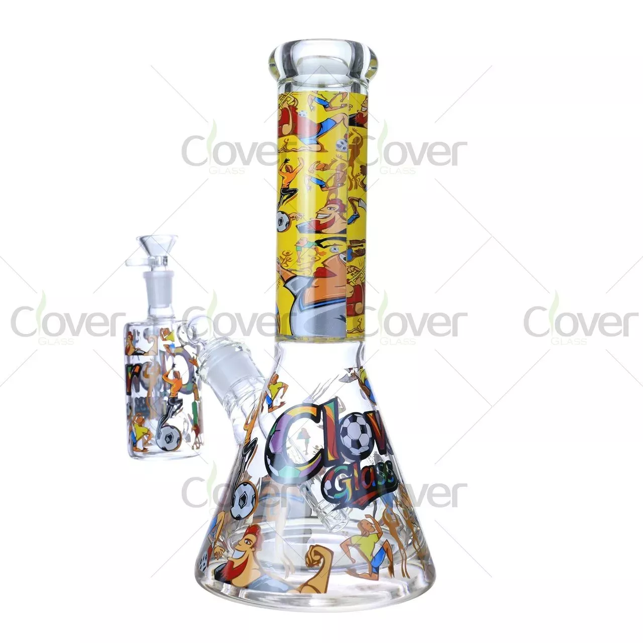 12″ Soccer Theme Beaker Bong weed– 7mm Thick Glass Water Pipe with Matching Ash Catcher