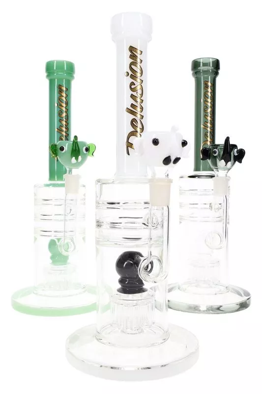 12" Stemless GoG Delusion Straight Shooter Water Pipe with Tree Perc