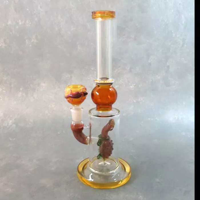 12″ Turtle Perc Glass Water Pipe w/Bulge and Fancy Bowl