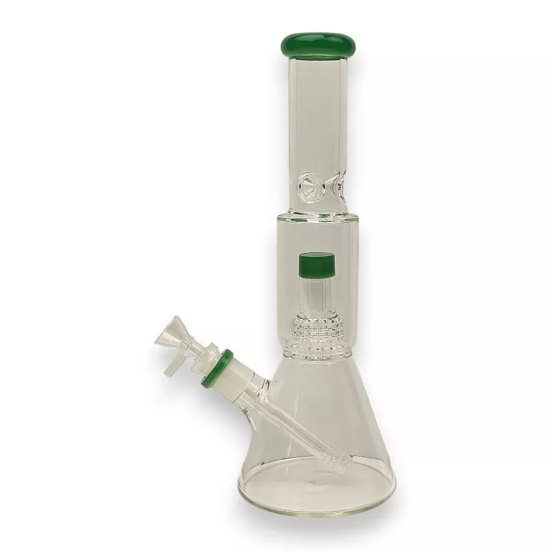 12″ Wide Base Matrix Dome Perc Glass Water Pipe w/Diffused Downstem & Ice Catch