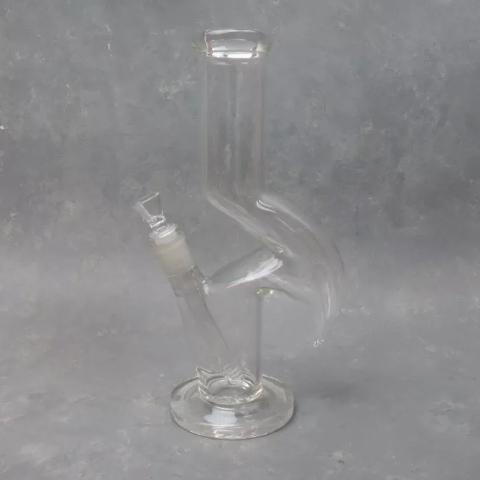 12″ Zong Style Clear Glass Water Pipe w/Diffused Downstem