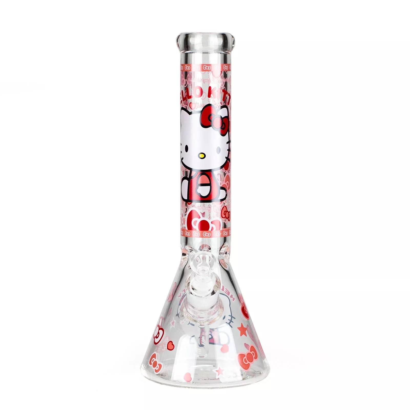 14" 7mm Thick Glass Cartoon Cat Bong