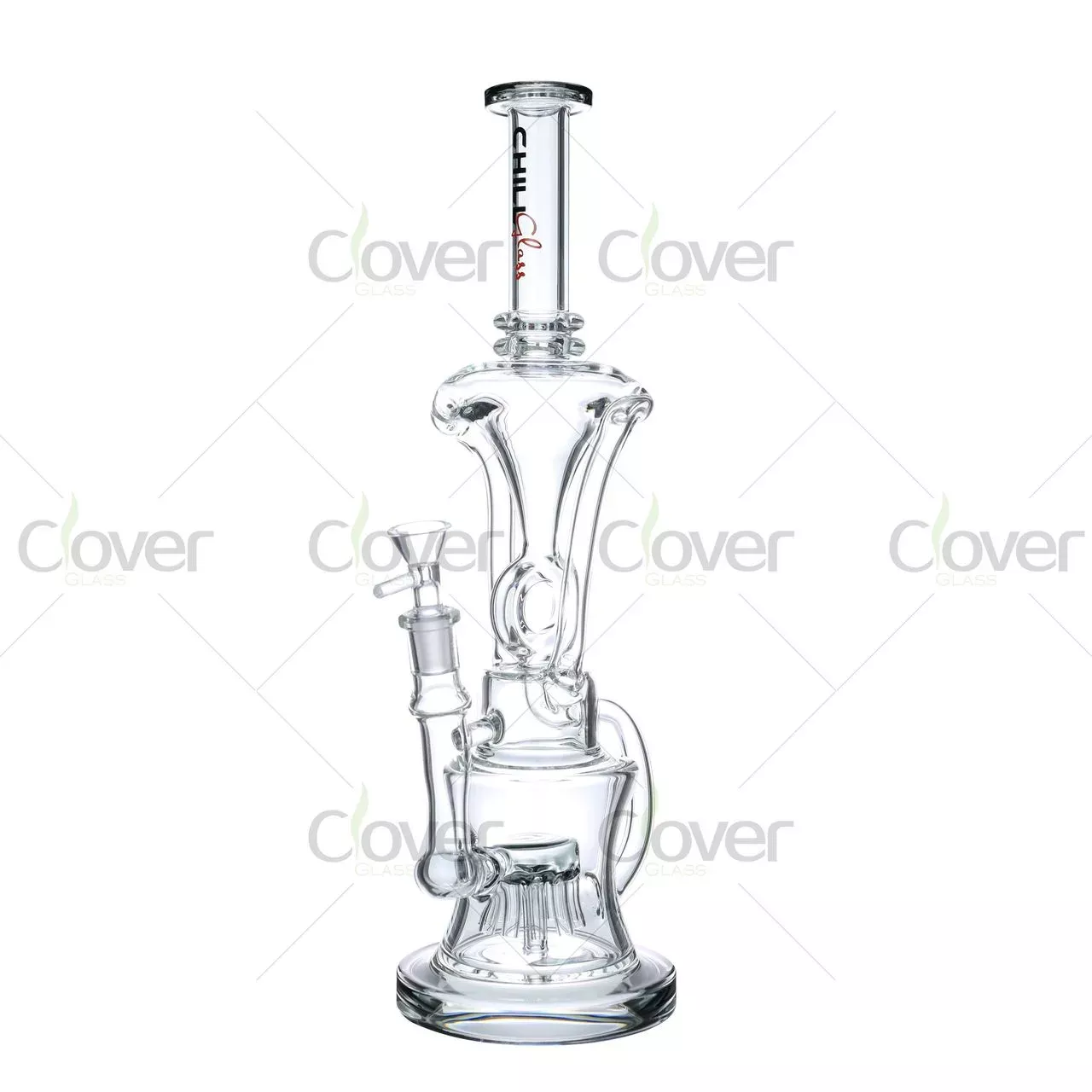 14.9″ Elegant Vase-Style Bong with Showerhead Perc – 5mm Thick Colored Glass Water Pipe
