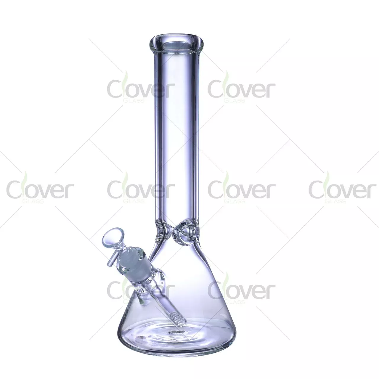 14″ Beaker clear bong | 9mm Heavy Glass | Clover Glass