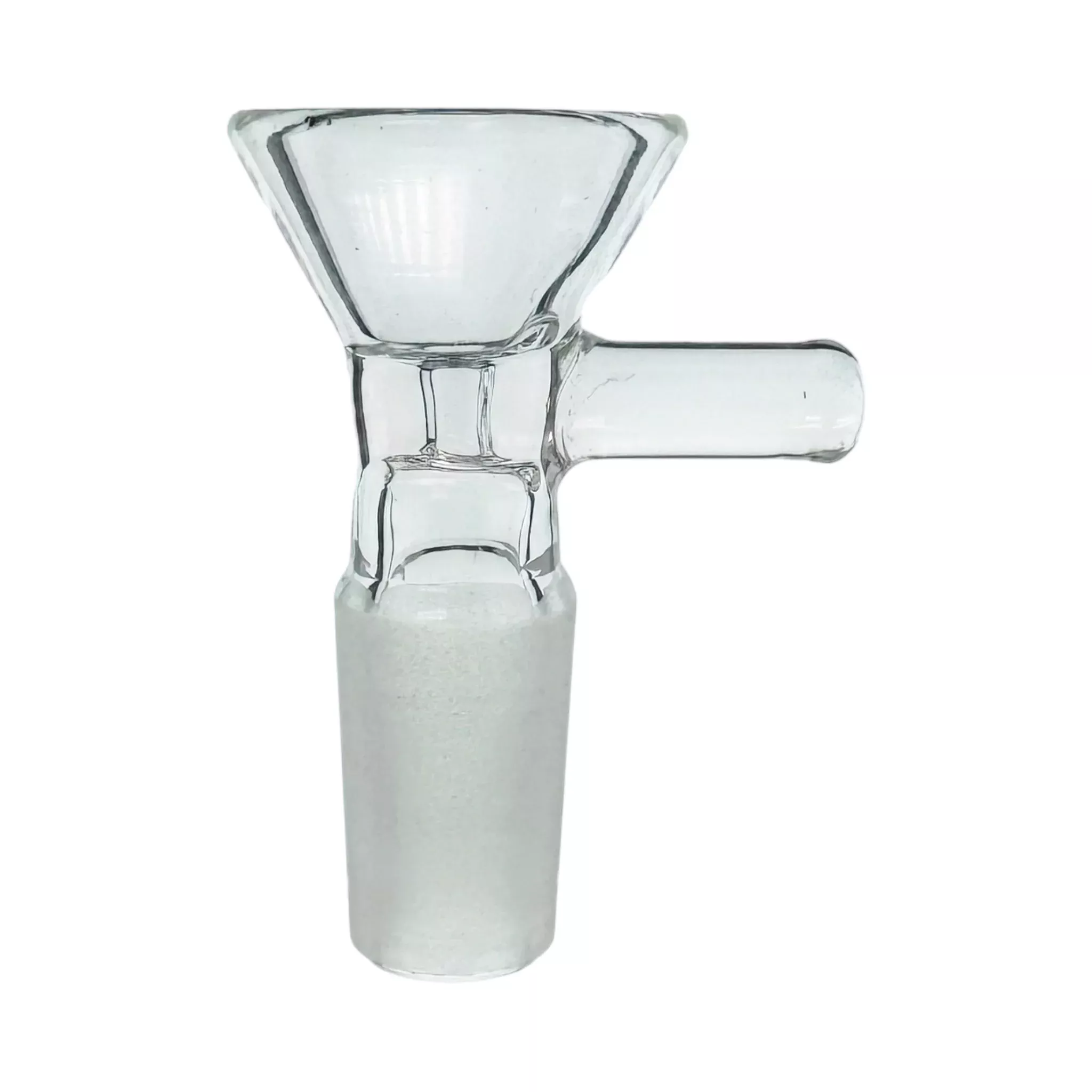 14mm Flower Bowl - Clear Martini Bowl Piece With Handle