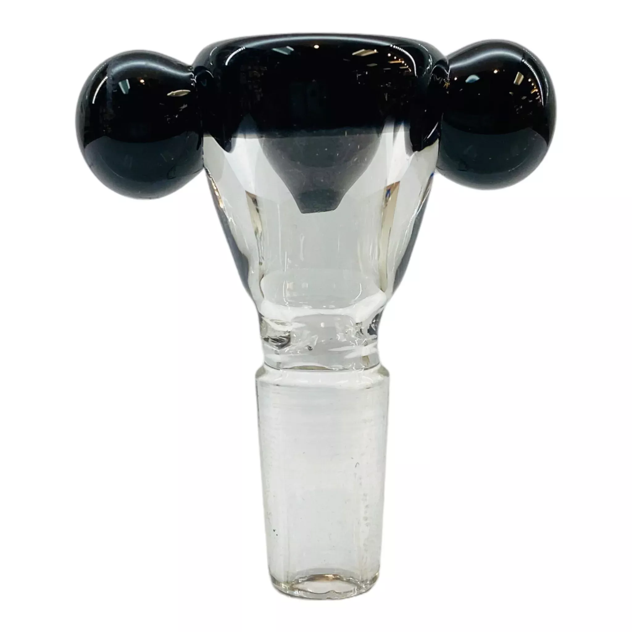 14mm Flower Bowl - Double Marble Bong Bowl Slide - Black