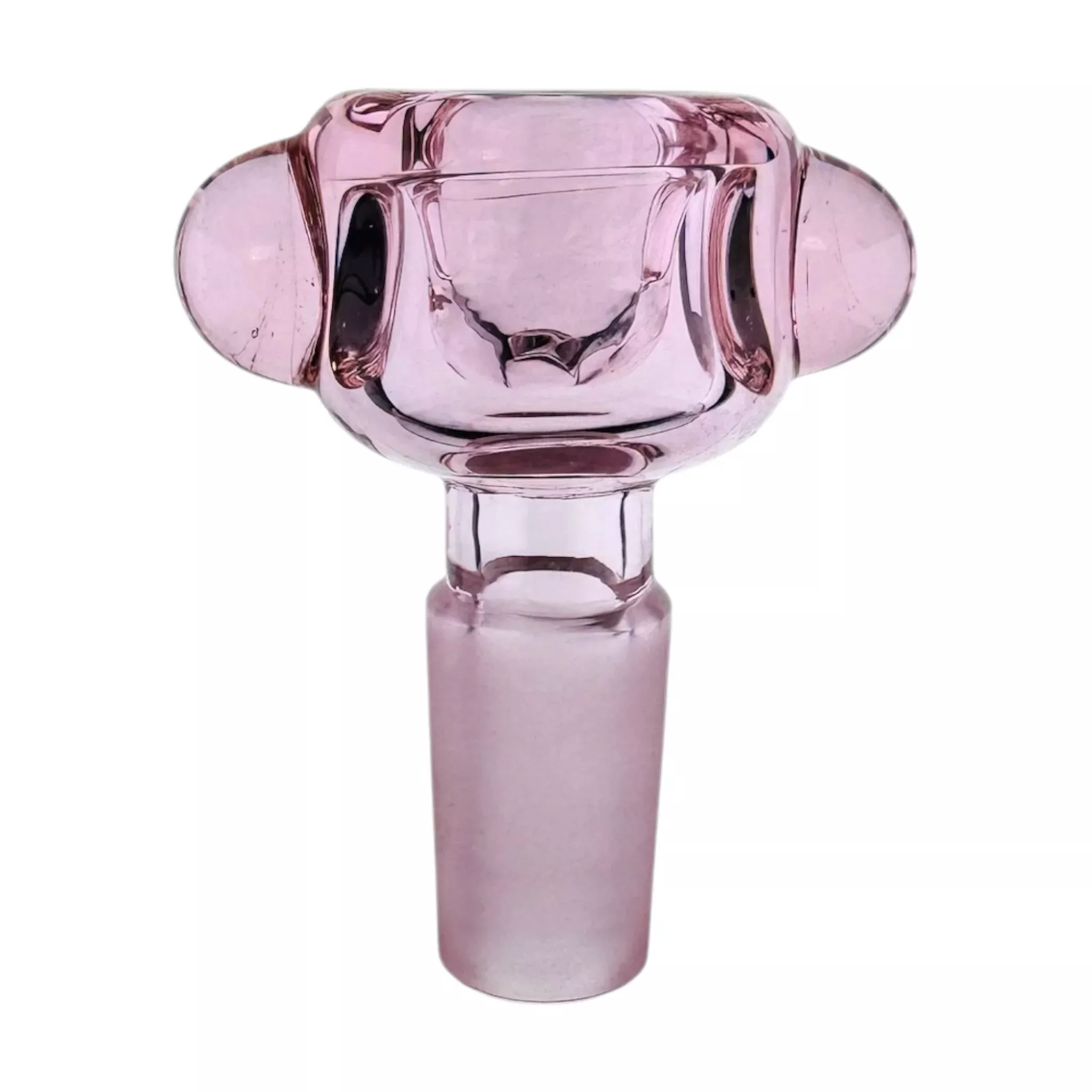 14mm Flower Bowl - Tall Straight Wall Bubble Bong Bowl Piece - Translucent Pink