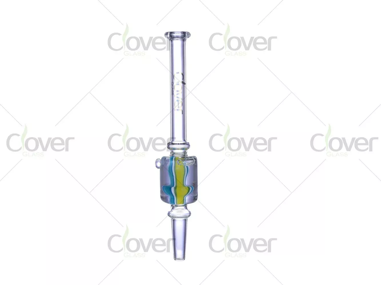 14mm Glass Nectar Collector with Color-Core Chamber, Clear Body Design