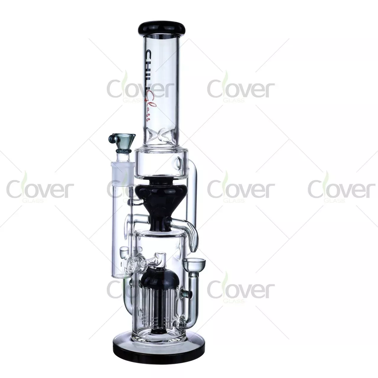 15.74″ Multi-Chamber Perc Bong with Tornado Cone & Double Tree Perc – 5mm Thick Heavy-Duty Glass