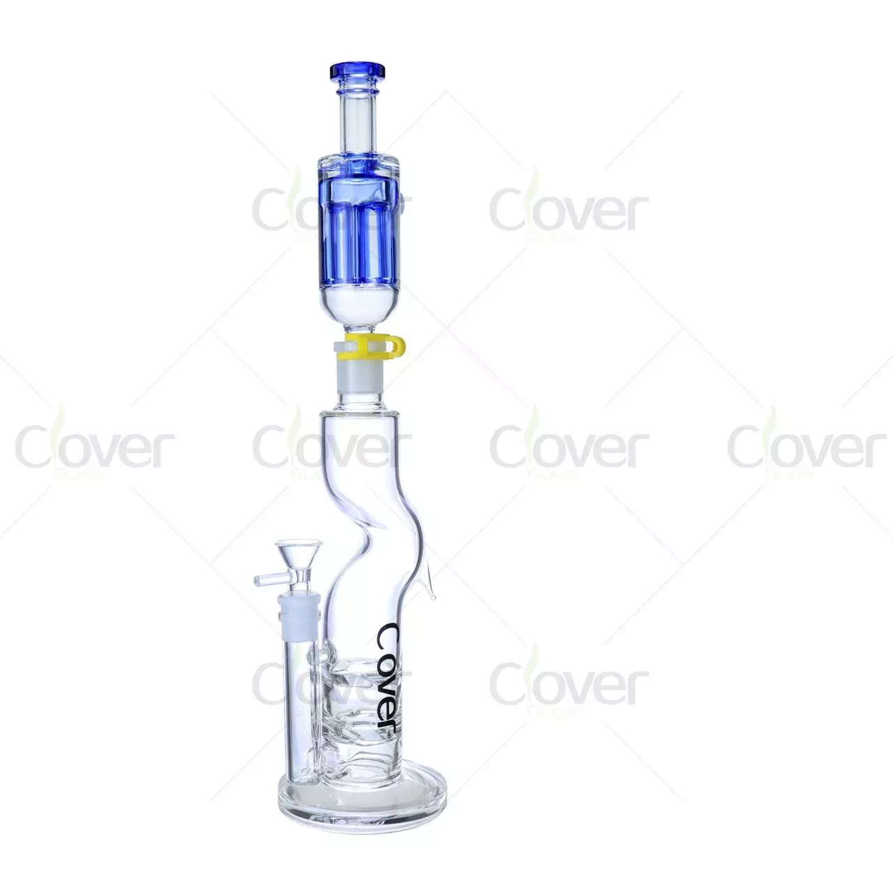 15.75″ 5mm Zigzag Body Detachable Coil Perc Straight Bong | Wholesale Color Accent Glass Water Pipe