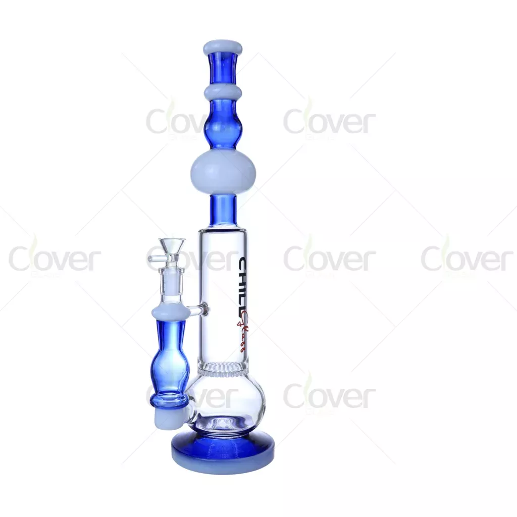 16.53″ Chill Glass Straight Tube Bong | 5mm Thick Honeycomb Perc Water Pipe Wholesale