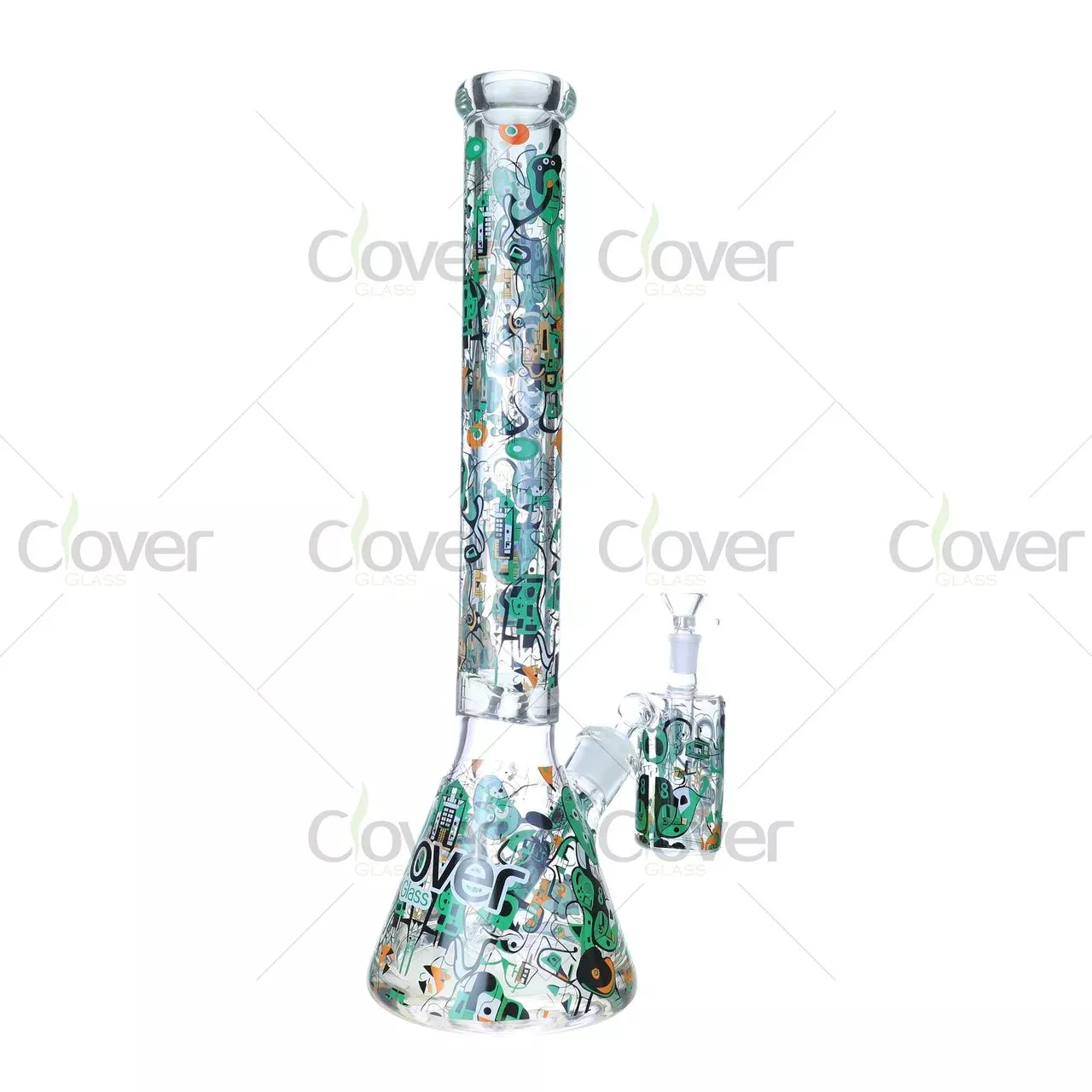 18 inch beaker bong– 9mm Thick Glass Water Pipe with Matching Ash Catcher