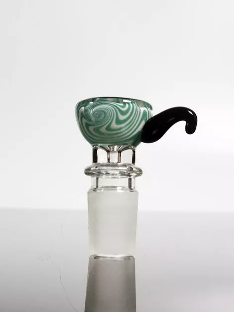 18mm Green and white tie dye male bowl