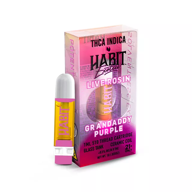 1G THCA Live Rosin Exotic Cartridge – Granddaddy Purple