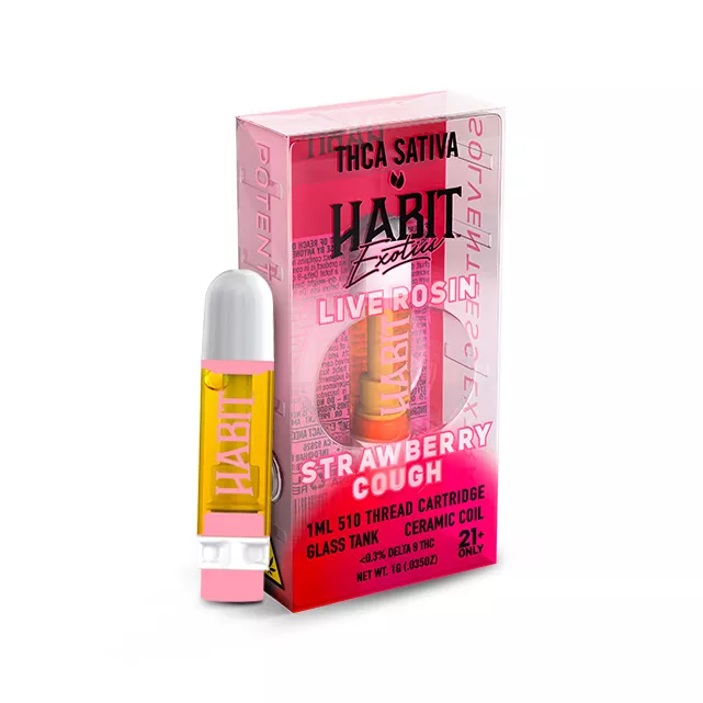 1G THCA Live Rosin Exotic Cartridge – Strawberry Cough