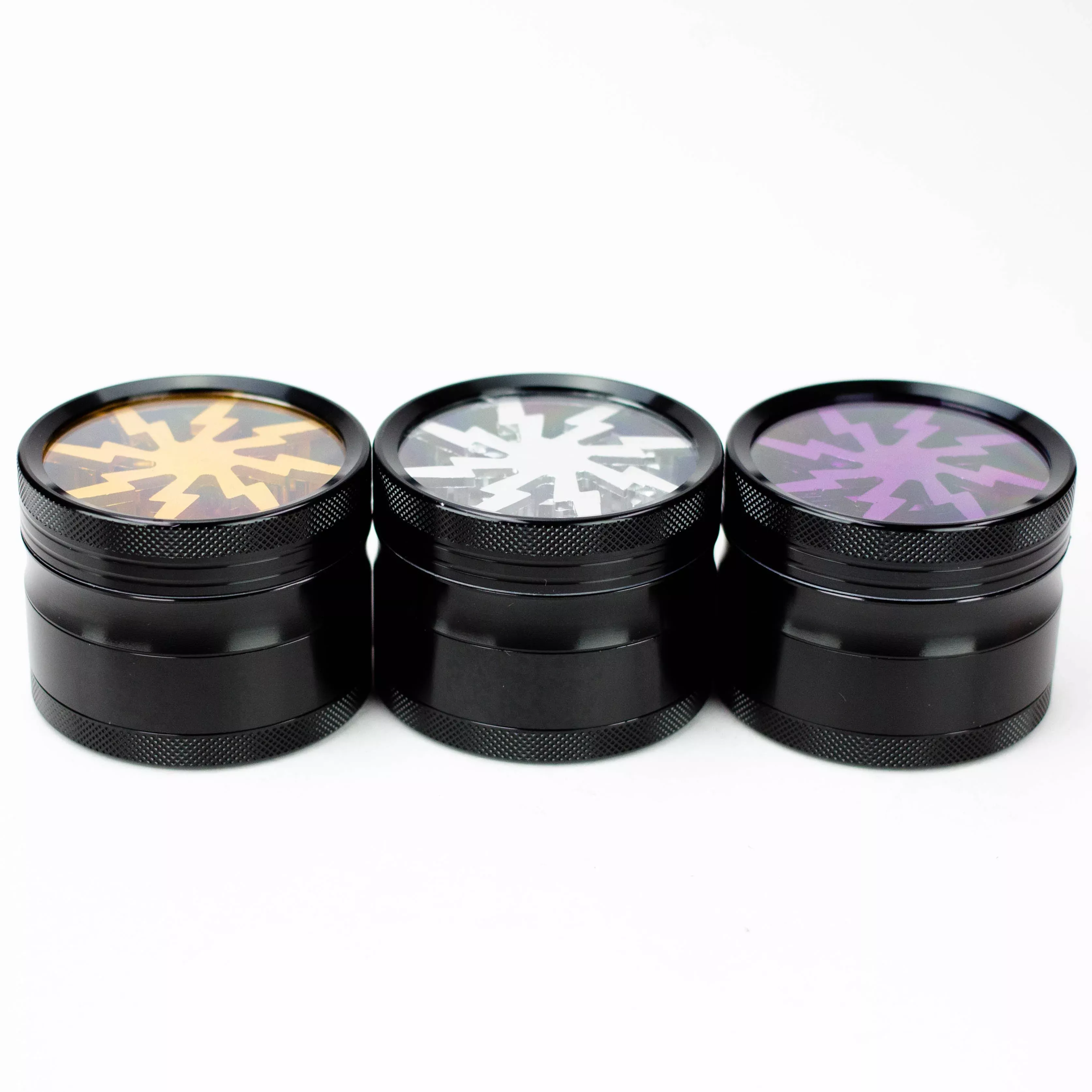2.5 Lightning Aluminum Grinder 4 Layers with color acrylic window [GA021]