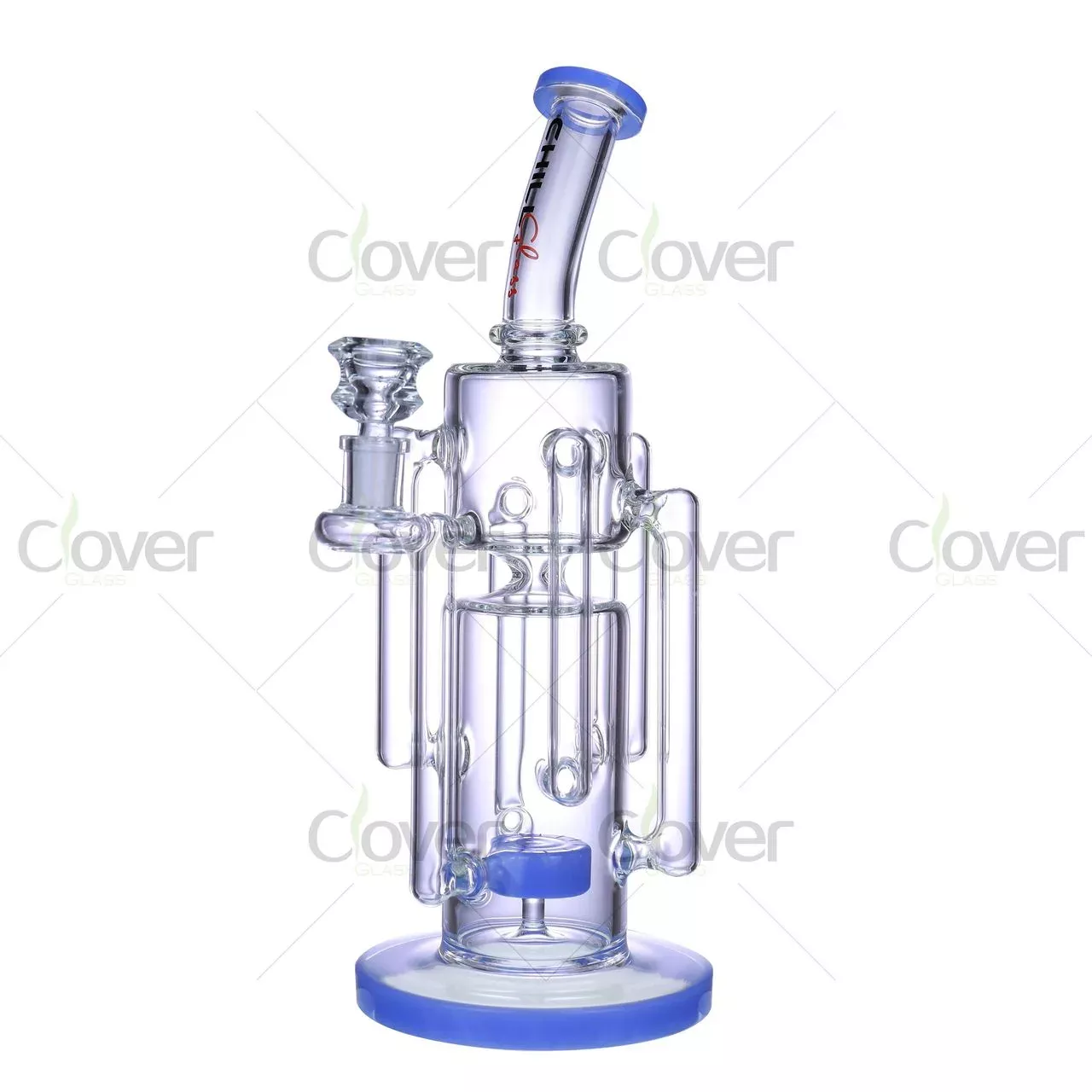 20.5″ Triple Perc Glass Bong with Spinning Propeller Perc – 5mm Thick High-Function Water Pipe