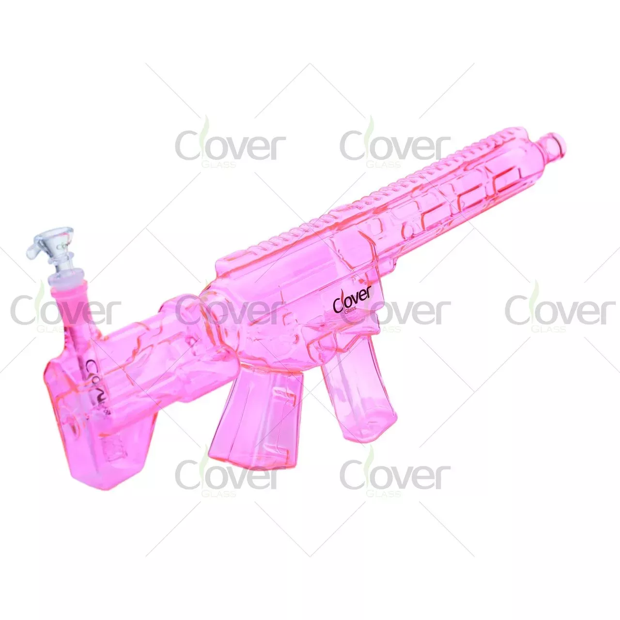 20.86″ AR-Style Transparent Colored Glass Water Pipe – Rifle Bong | 5mm Thick Novelty Design