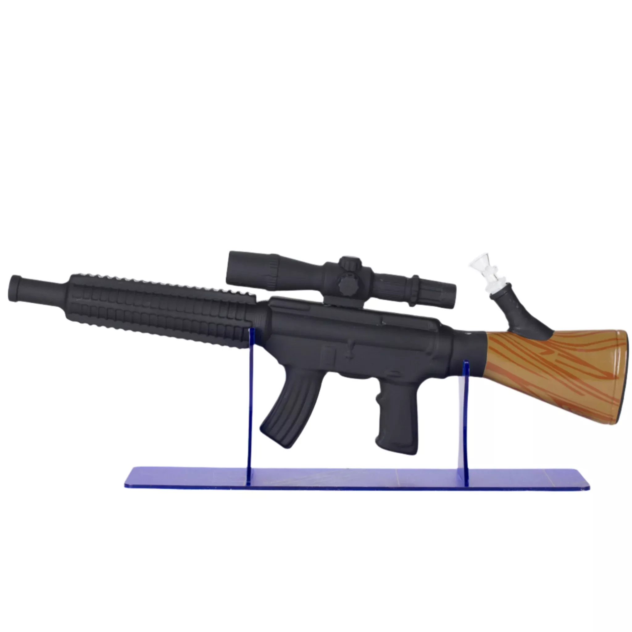 24" Painted Machine Gun Bong with Stand