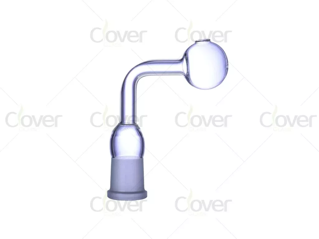 3.9″ Male Joint Glass Oil Burner Pipe – Bent Neck Borosilicate Adapter with Round Bowl
