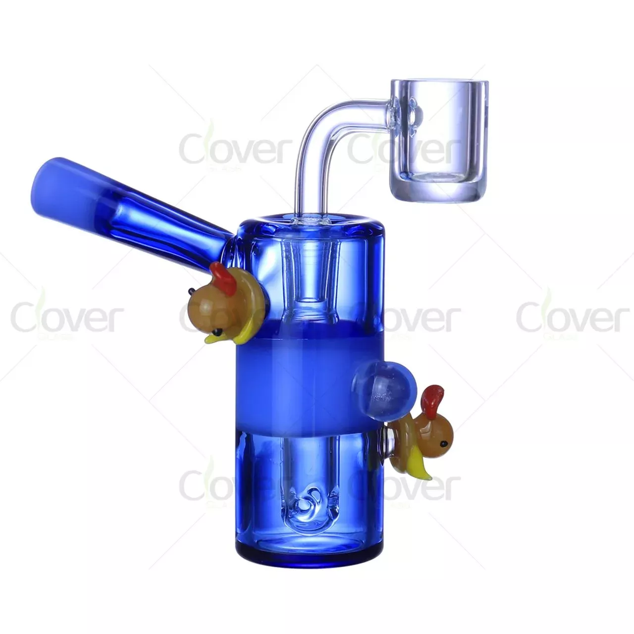 3.93″ 5mm Blue Mini Dab Rig with Duck Charm | 10mm 45° Joint