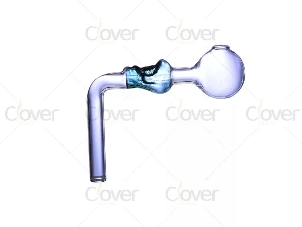 3.93” Bent Neck Oil Burner Pipe with Colorful Textured Grip – Durable Borosilicate Glass
