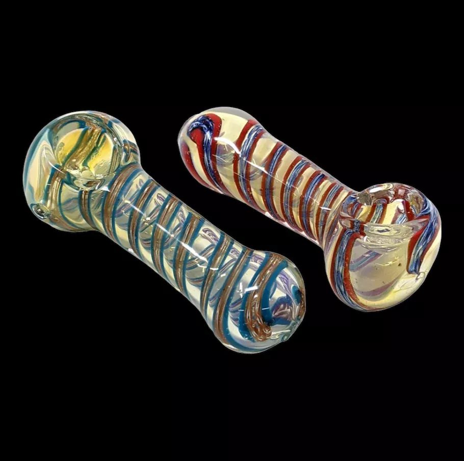 3-Inch Silver Fumed Linework Glass Hand Pipe