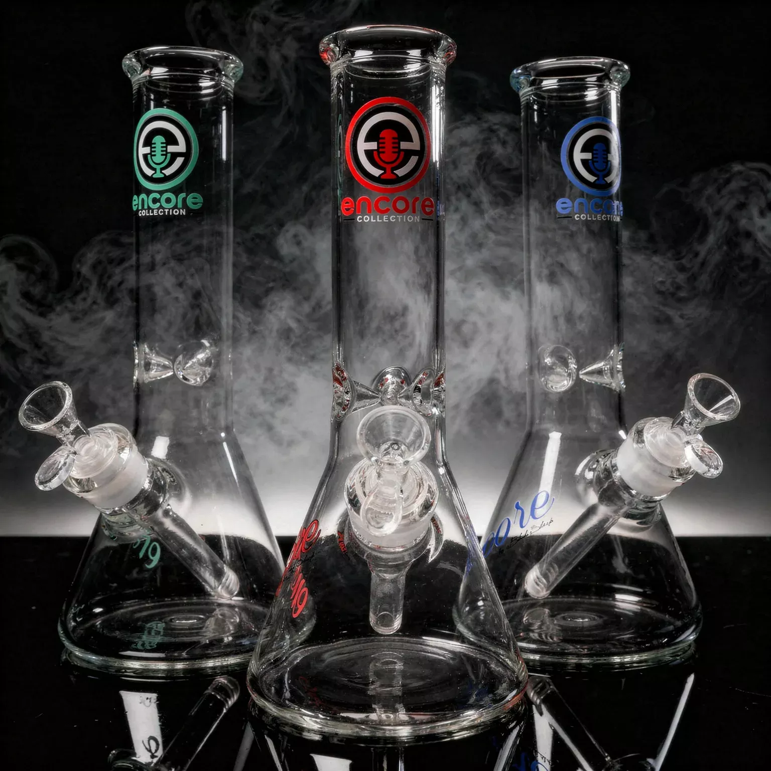 3 PACK 12" Encore Collection Beaker Bong w/ Heavy Duty Joint