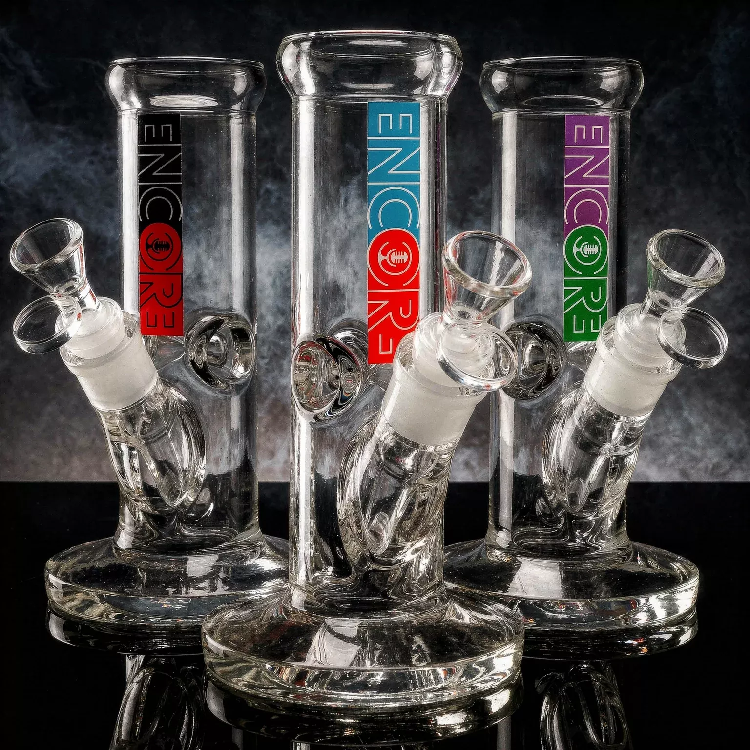 3PACK 8" Encore Collection Heavy Mini Clear Stright Tube Bong