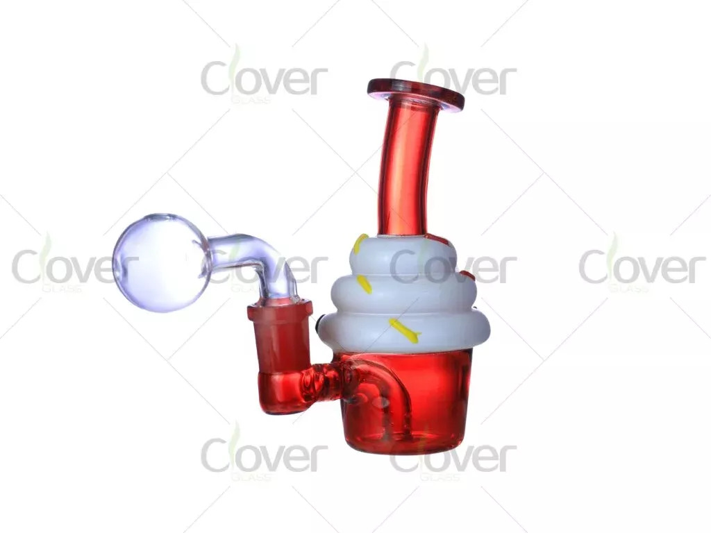 4.64-Inch Ice Cream Oil Burner Pipe | Mixed Color Mini Glass Design for Concentrates
