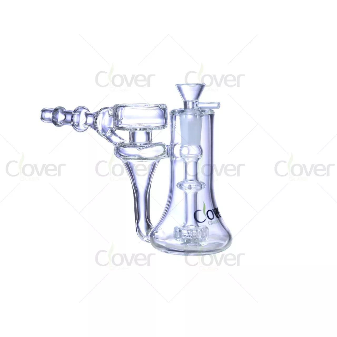 4.92″ 5mm Mini Recycler Dab Rig with Gear Perc | Portable Clear Glass Water Pipe Wholesale