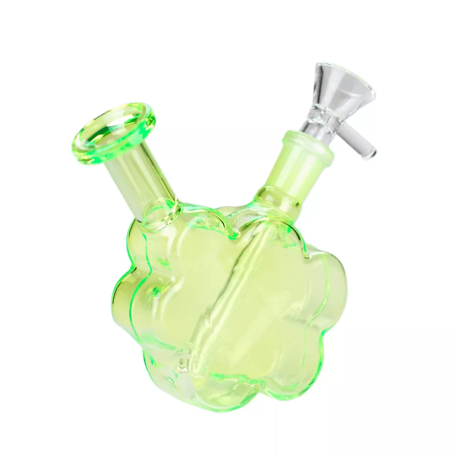 4″ Small Green Flower Soft Glass Bong