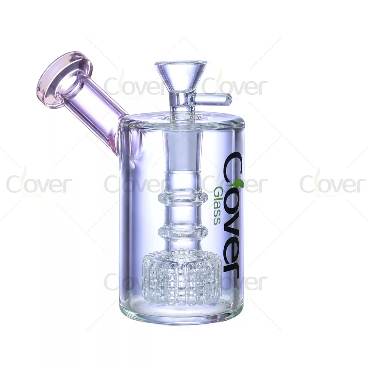 5.12″ 5mm Pink-Tipped Matrix Perc Glass Ash Catcher / Dab Rig | Wholesale Water Pipe