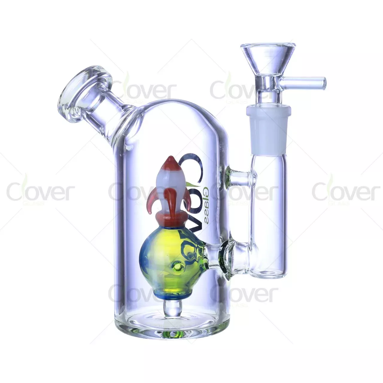 5.12″ 5mm Rocket Ship Glass Ash Catcher / Dab Rig | Wholesale Water Pipe