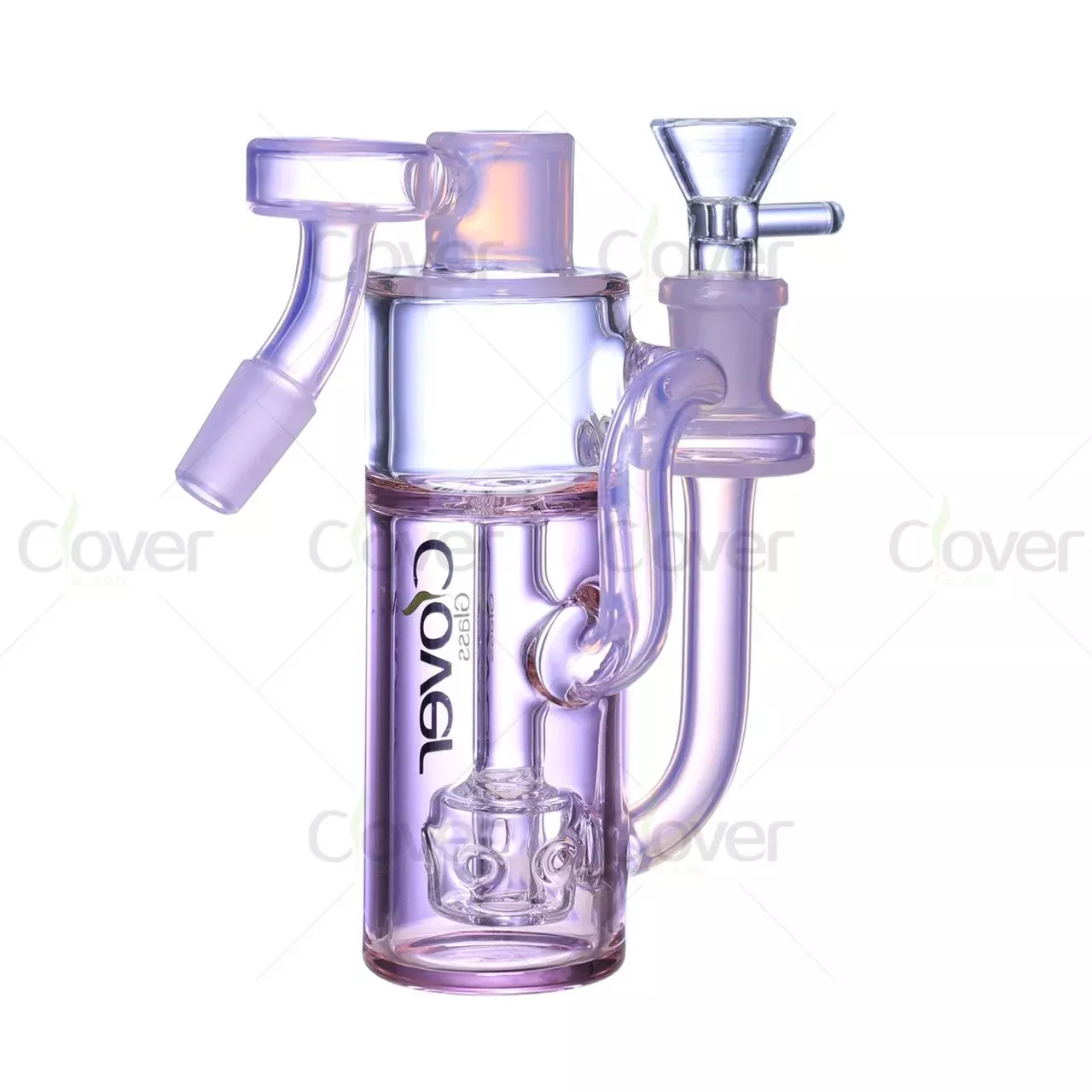 5.71″ 5mm Pink Recycler Ash Catcher with Showerhead Perc | Wholesale 14mm/90°
