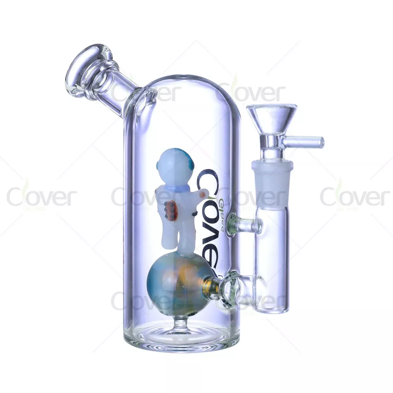 5.9″ 5mm Clear Astronaut Perc Glass Ash Catcher / Dab Rig | Wholesale Water Pipe