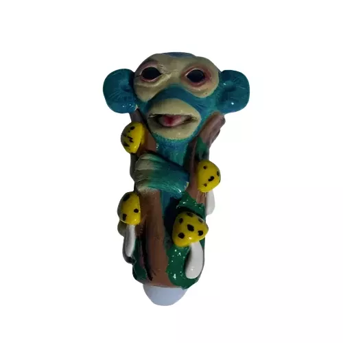 5" Glizzy Ceramic Monkey Mushroom Hand Pipe