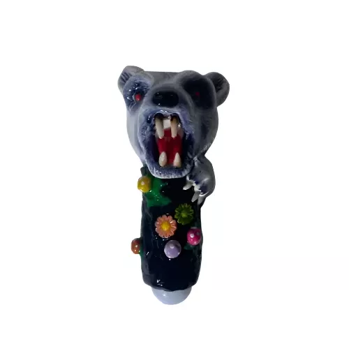5" Glizzy Ceramic Wolf Hand Pipe